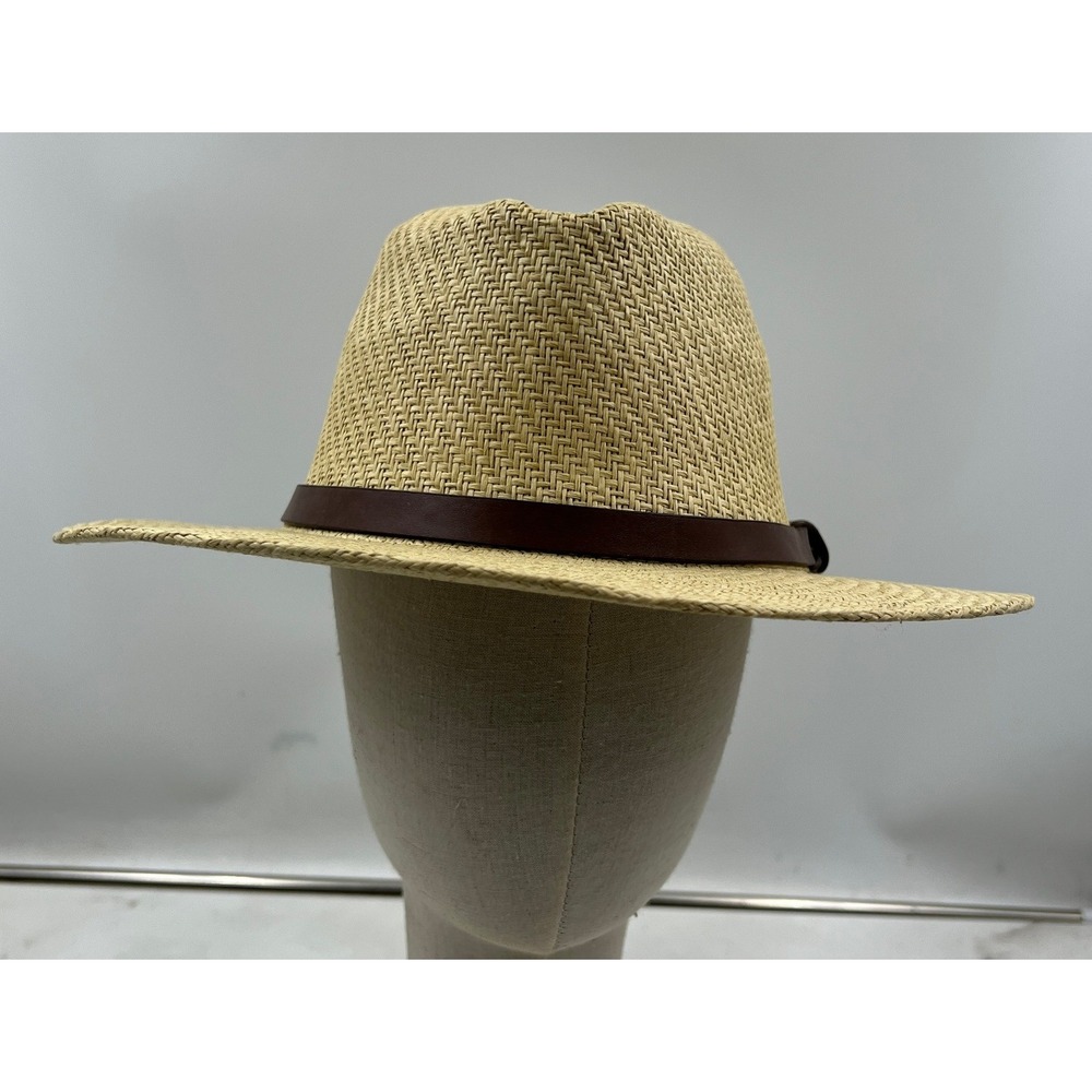 AWEAR2 Kenneth Cole Fedora Hat Men's Size L Tan Brown Straw Band - Picture 2 of 8